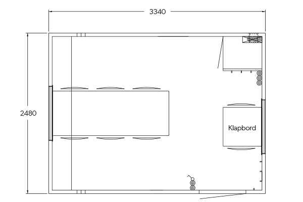 Kontormodul - teknisk tegning.