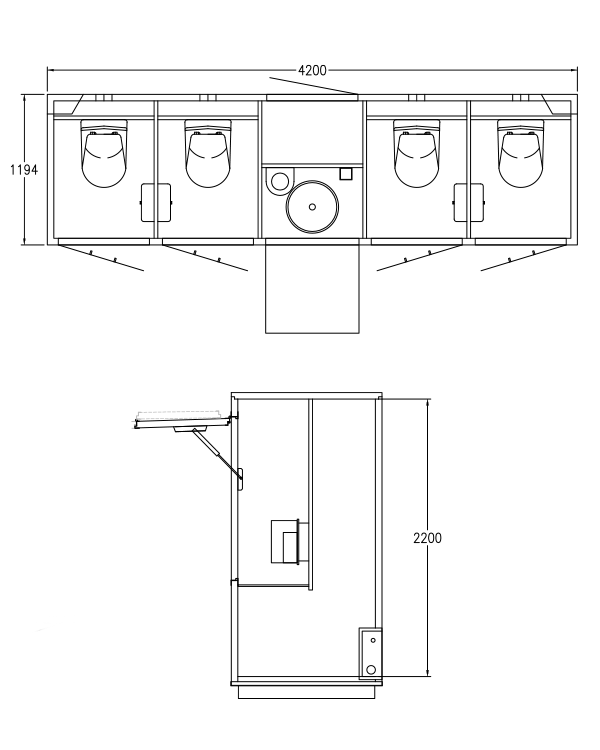 Vakuum 4 – one side - teknisk tegning.