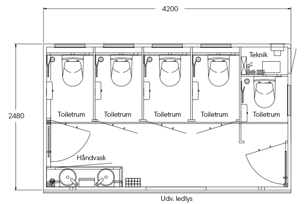 Vakuum 5 VIP-modul - teknisk tegning.