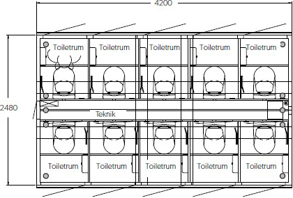 Vakuum 10 modul - teknisk tegning.