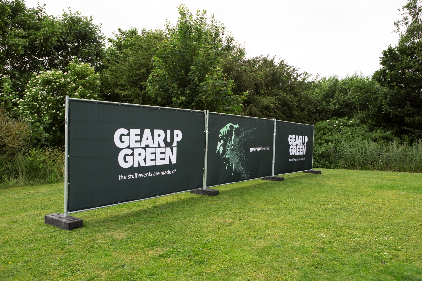 Højt mobilhegn med Gear Up Green hegnsdug